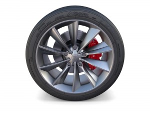 tesla model x wheel and brake 3D Model