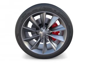 tesla model x wheel and brake 3D Model