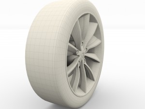 tesla model x wheel and brake 3D Model