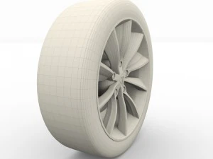 tesla model x wheel and brake 3D Model