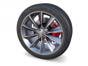 tesla model x wheel and brake 3D Model