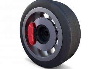 tesla model x wheel and brake 3D Model