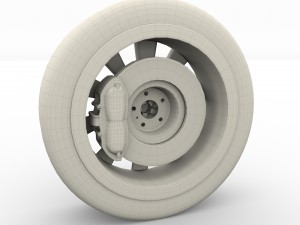 tesla model x wheel and brake 3D Model