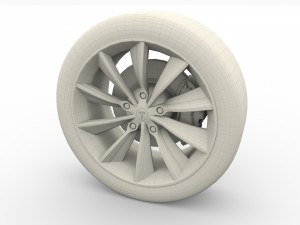 tesla model x wheel and brake 3D Model