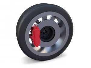 tesla model x wheel and brake 3D Model
