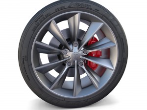 tesla model x wheel and brake 3D Model