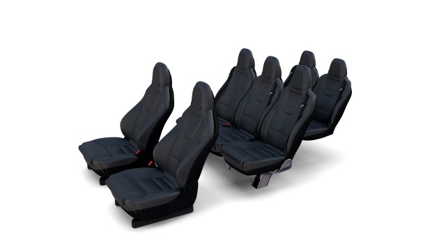 tesla model x seats 3D मॉडल .c4d .max .obj .3ds .fbx .stl .blend 