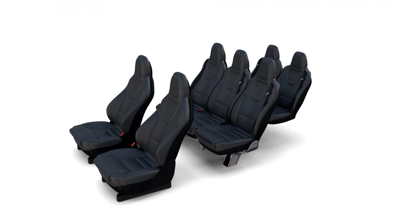 tesla model x seats 3D Model .c4d .max .obj .3ds .fbx .stl .blend 