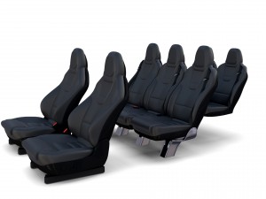 tesla model x seats 3D मॉडल