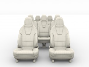 tesla model x seats 3D मॉडल