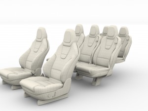 tesla model x seats 3D मॉडल