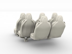 tesla model x seats 3D मॉडल
