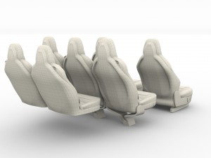 tesla model x seats 3D मॉडल