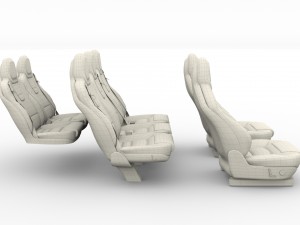 tesla model x seats 3D मॉडल