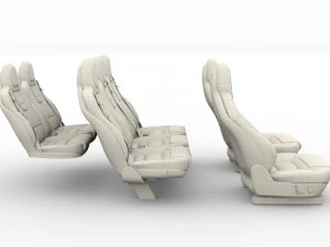 tesla model x seats 3D Model