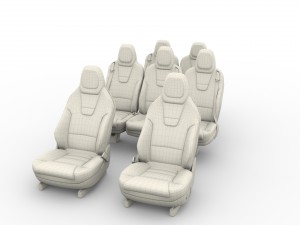 tesla model x seats 3D मॉडल