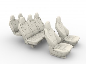 tesla model x seats 3D मॉडल
