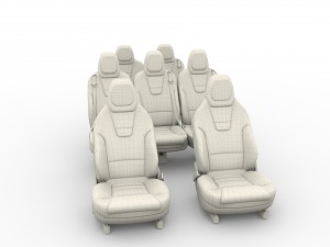 tesla model x seats 3D मॉडल
