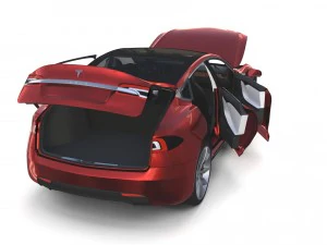 tesla model s 2016 red with interior and chassis 3D Model