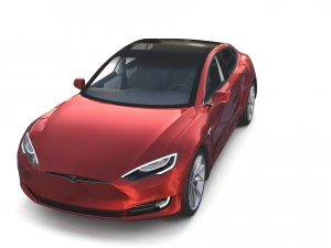 tesla model s 2016 red with interior and chassis 3D Model