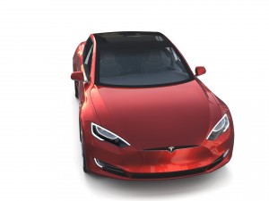tesla model s 2016 red with interior and chassis Modelo 3D