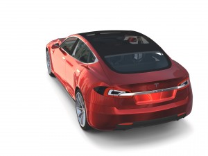 tesla model s 2016 red with interior and chassis Modelo 3D