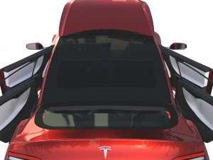 tesla model s 2016 red with interior and chassis 3D Model