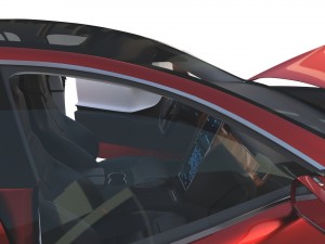 tesla model s 2016 red with interior and chassis Modelo 3D