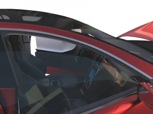 tesla model s 2016 red with interior and chassis 3D Model