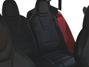 tesla model s 2016 red with interior and chassis 3D Model