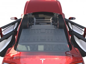 tesla model s 2016 red with interior and chassis Modelo 3D