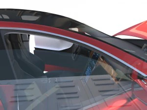 tesla model s 2016 red with interior and chassis 3D Model