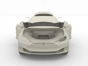 tesla model s 2016 red with interior and chassis 3D Model