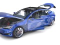 Tesla Model S 2016 Blue with interior and chassis 3D-Modell