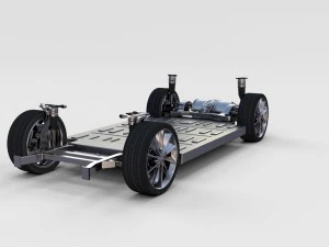 tesla model s 2016 blue with interior and chassis 3D Model