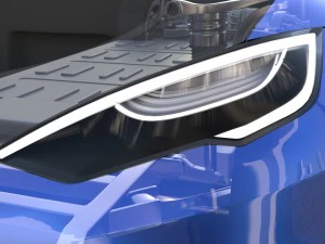 tesla model s 2016 blue with interior and chassis 3D Model