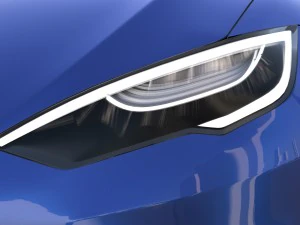 tesla model s 2016 blue with interior and chassis 3D Model