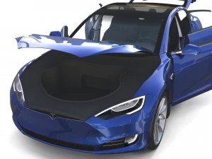 tesla model s 2016 blue with interior and chassis 3D Model
