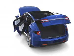 tesla model s 2016 blue with interior and chassis 3D Model