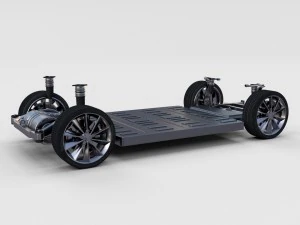 tesla model s 2016 blue with interior and chassis 3D Model