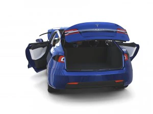 tesla model s 2016 blue with interior and chassis 3D Model