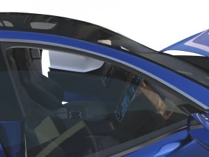 tesla model s 2016 blue with interior and chassis 3D Model