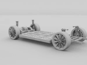 tesla model s 2016 blue with interior and chassis 3D Model
