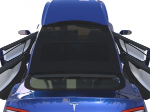 tesla model s 2016 blue with interior and chassis 3D मॉडल