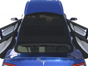 tesla model s 2016 blue with interior and chassis 3D Model