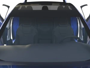 tesla model s 2016 blue with interior and chassis 3D Model