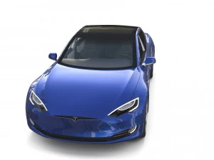 tesla model s 2016 blue with interior and chassis 3D Model