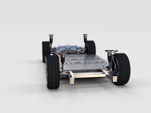 tesla model s 2016 blue with interior and chassis 3D मॉडल