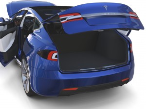 tesla model s 2016 blue with interior and chassis 3D मॉडल