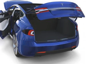 tesla model s 2016 blue with interior and chassis 3D Model